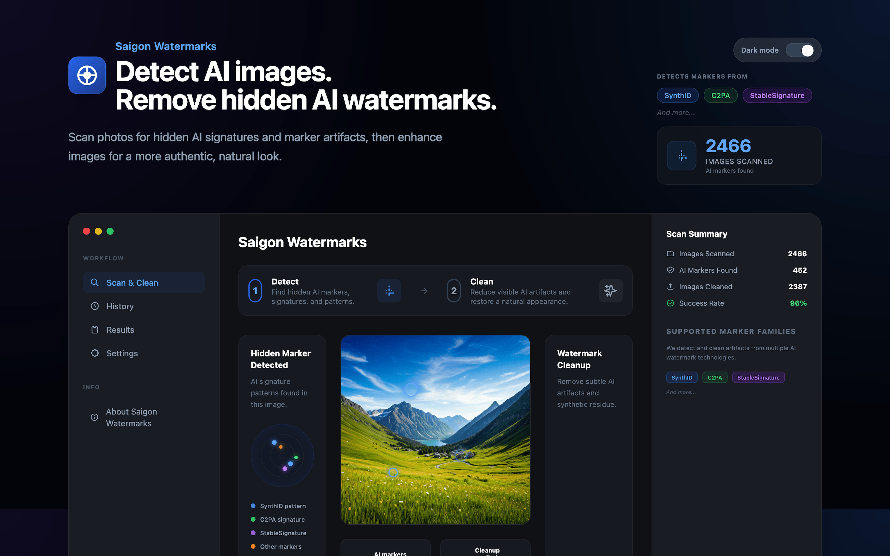 Saigon Watermarks MacOS marketing screenshot primary